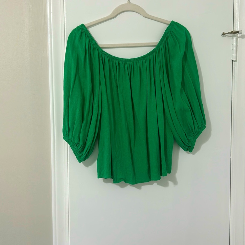 Off the shoulder linen top